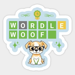 Wordle Woof Funny Puppy Dog Lover Sticker